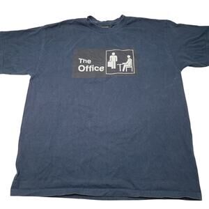 Vintage The Office NBC Dunder Mifflin TV Show Promo T-Shirt Blue Men’s XL Y2k